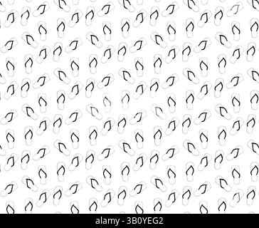 Motif de flip flop sans coutures avec éléments dessinés à la main pour l'été. Illustration vectorielle d'encre de ligne graphique. pour forfait, design de vacances, tissu et tex Illustration de Vecteur