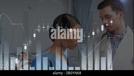 Image du traitement des données sur divers discours entre médecins et infirmières Banque D'Images