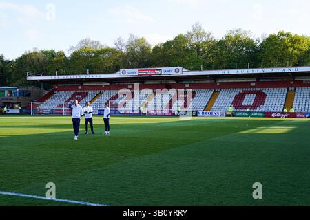 Vue générale du stade lamex avant le match de Sky Bet League 1 Stevenage vs Birmingham City au stade Lamex, Stevenage, Royaume-Uni, 24 avril 2025 (photo par Harvey Murphy/News images), le 24/04/2025. (Photo de Harvey Murphy/News images/SIPA USA) crédit : SIPA USA/Alamy Live News Banque D'Images