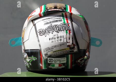 11 septembre 2010 - Monza, Italie - le casque de Vitantonio Liuzzi (ITA) Force India F1...Championnat du monde de formule 1, Rd 14, Grand Prix d'Italie, Journée de qualification. (Crédit : © Sutton Motorsports/ZUMApress.com) Banque D'Images