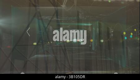 Traitement de données statistiques contre des écrans avec équations mathématiques et trafic urbain nocturne Banque D'Images