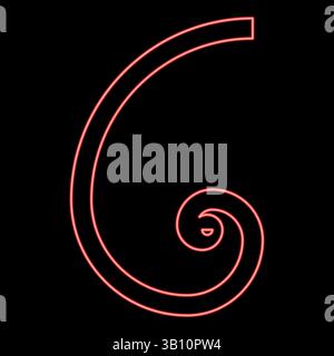 Néon Golden ratio section symbole de géométrie sacrée ratio proportions rouge illustration vectorielle image de style plat lumière Illustration de Vecteur