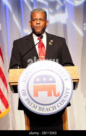 24 février 2011 - West Palm Beach, Floride, États-Unis - ALLEN WEST, membre du Congrès, prend la parole lors du dîner Lincoln Day organisé par Palm Beach Country Republican Party. (Image de crédit : © ; Michele Sandberg/ZUMAPRESS.com) Banque D'Images