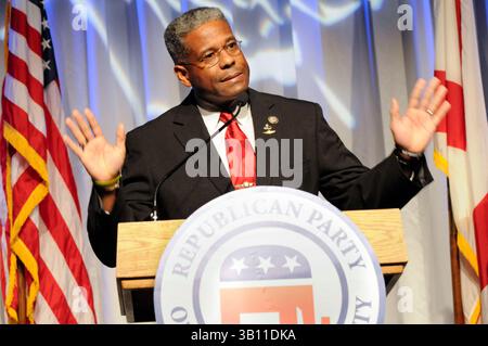 24 février 2011 - West Palm Beach, Floride, États-Unis - ALLEN WEST, membre du Congrès, prend la parole lors du dîner Lincoln Day organisé par Palm Beach Country Republican Party. (Image de crédit : © ; Michele Sandberg/ZUMAPRESS.com) Banque D'Images