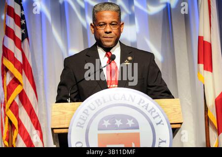 24 février 2011 - West Palm Beach, Floride, États-Unis - ALLEN WEST, membre du Congrès, prend la parole lors du dîner Lincoln Day organisé par Palm Beach Country Republican Party. (Image de crédit : © ; Michele Sandberg/ZUMAPRESS.com) Banque D'Images