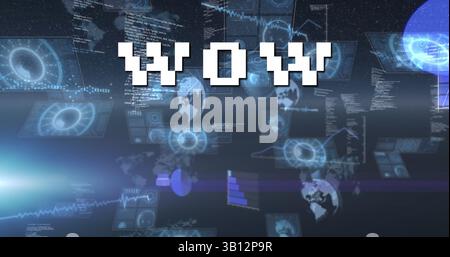 Image d'un texte impressionnant sur la numérisation de l'oscilloscope et le traitement des données Banque D'Images