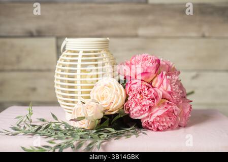 Bouquet de pivoines roses Banque D'Images