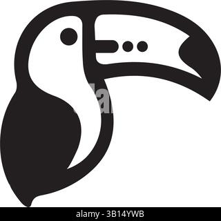 toucan oiseau noir silhouette logo icône illustration vectorielle de conception Illustration de Vecteur