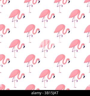 Motif vectoriel sans couture rose Flamingos Illustration de Vecteur