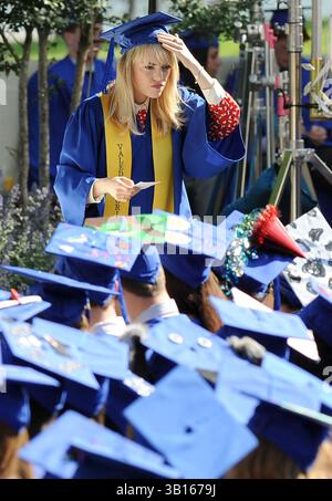 Emma Stone sur le tournage de 'The Amazing Spider-Man 2' à New York - 1er juin 2013 Banque D'Images