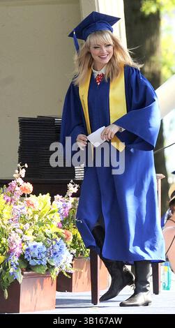 Emma Stone sur le tournage de 'The Amazing Spider-Man 2' à New York - 1er juin 2013 Banque D'Images