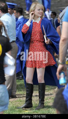 Emma Stone sur le tournage de 'The Amazing Spider-Man 2' à New York - 1er juin 2013 Banque D'Images
