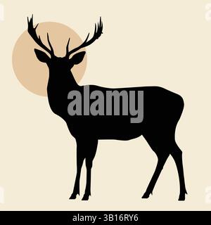 Illustration vectorielle de silhouette de cerf Illustration de Vecteur