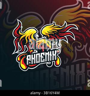 vecteur de conception de logo de mascotte phoenix avec style de concept d'illustration moderne pour l'impression de badge, d'emblème et de t-shirt. illustration bird phoenix. Illustration de Vecteur
