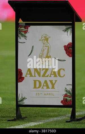 25 avril 2025 ; Campbelltown Stadium, Sydney, NSW, Australie : a League Football, MacArthur FC contre Melbourne Victory ; ANZAC Day Liternel Banque D'Images