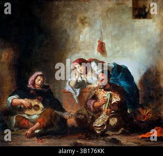 Musiciens juifs de Mogador - musiciens juifs de Mogador 1847 par Ferdinand Victor Eugène Delacroix 1798 – 1863 Louvre Paris, Musée des Beaux-Arts, France, Banque D'Images