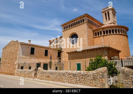 Église de Calonge, Santanyi, Majorque, Îles baléares, Espagne. Banque D'Images