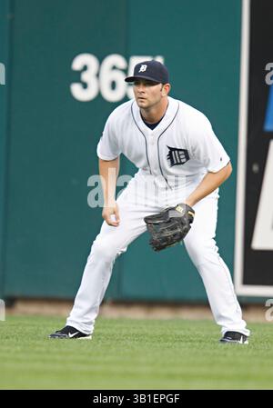 21 septembre 2010 : Casper Wells, le défenseur du droit des Tigers de Detroit (#57), lors d'un match entre les Royals de Kansas City et les Tigers de Detroit au Comerica Park à Detroit, Michigan. Les Royals ont battu les Tigers 9-6.(image crédit : © John Mersits/Cal Sport Media/ZUMApress.com) Banque D'Images