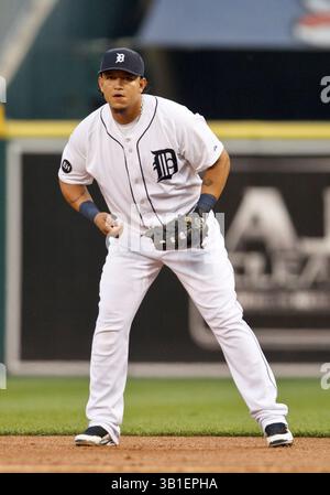 21 septembre 2010 : Miguel Cabrera, premier joueur de base des Detroit Tigers (24e), lors d'un match entre les Royals de Kansas City et les Tigers de Detroit au Comerica Park à Detroit, Michigan. Les Royals ont battu les Tigers 9-6.(image crédit : © John Mersits/Cal Sport Media/ZUMApress.com) Banque D'Images