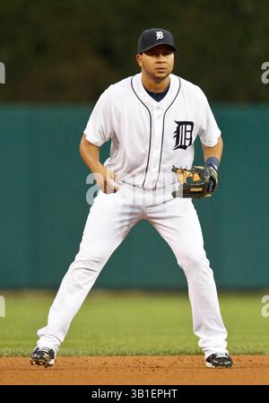 21 septembre 2010 : Jhonny Peralta (#27), les Tigers de Détroit, lors d'un match entre les Royals de Kansas City et les Tigers de Détroit, au Comerica Park à Detroit, Michigan. Les Royals ont battu les Tigers 9-6.(image crédit : © John Mersits/Cal Sport Media/ZUMApress.com) Banque D'Images