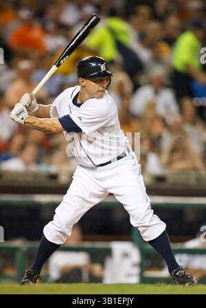 21 septembre 2010 : le troisième joueur des Detroit Tigers Brandon Inge (#15) à la batte lors d'un match entre les Royals de Kansas City et les Tigers de Detroit au Comerica Park à Detroit, Michigan. Les Royals ont battu les Tigers 9-6.(image crédit : © John Mersits/Cal Sport Media/ZUMApress.com) Banque D'Images