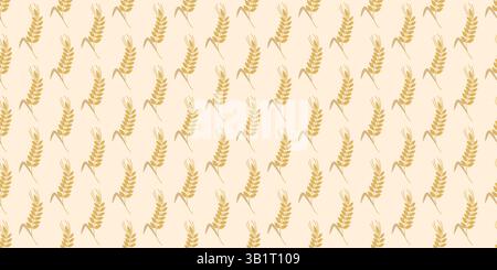 Épillets de fond de blé. Récolte de céréales. Champ continu des oreilles motif sans couture. Imprimé agricole naturel. Graphiques vectoriels Illustration de Vecteur