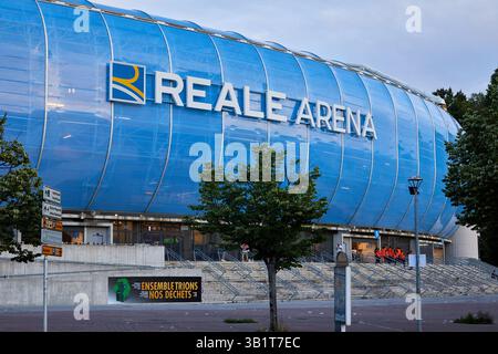 Reale Arena, stade municipal d'Anoeta, site sportif situé à San Sebastián, Gipuzkoa, pays Basque, Espagne. Banque D'Images