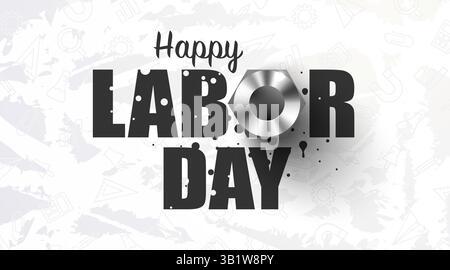 Heureux du travail la journée d'ouverture. Modèle de conception. Vector illustration Illustration de Vecteur