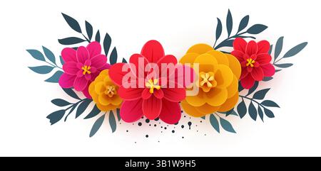 Décoration de fleurs. Bannière minimaliste. Illustration vectorielle Illustration de Vecteur