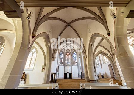 Intérieur de l'église de Spangenberg en hesse Banque D'Images