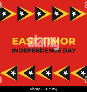 Affiche typographique du Timor-Leste ou du jour de l'indépendance du Timor oriental. Modèle vectoriel pour bannière, carte de voeux, flyer, etc Illustration de Vecteur