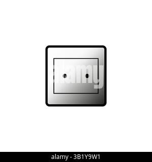 Icône de prise électrique. Vecteur de prise d'alimentation. Source d'énergie murale. Elément carré métallique. Illustration de Vecteur