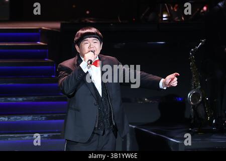 TAIPEI, CHINE - 26 AVRIL 2025 - le chanteur taïwanais Lin Yu Qun s'est produit lors de son concert à Taipei, Chine, le 26 avril 2025. Banque D'Images