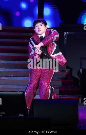 TAIPEI, CHINE - 26 AVRIL 2025 - le chanteur taïwanais Lin Yu Qun s'est produit lors de son concert à Taipei, Chine, le 26 avril 2025. Banque D'Images