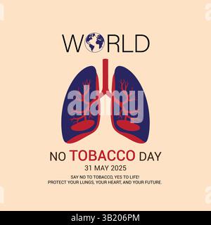 Conception de publicités créatives pour la journée mondiale sans tabac Illustration de Vecteur