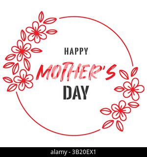 Belle image de voeux joyeuse fête des mères clipart avec motif floral Illustration de Vecteur