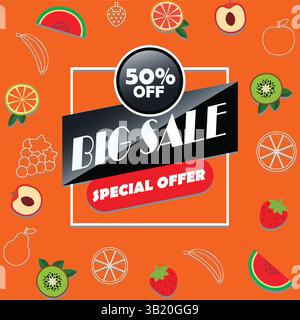 étiquettes de vente, fond d'été et conception de fond vectoriel Illustration de Vecteur