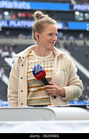 Francfort, Allemagne. 26 avril 2025. Fussball 1. Bundesliga 31. Spieltag Eintracht Frankfurt - RB Leipzig AM 26.04.2025 im Deutsche Bank Park in Frankfurt Tabea Kemme la réglementation DFL interdit toute utilisation de photographies comme séquences d'images et/ou quasi-vidéo. Foto : Revierfoto crédit : ddp Media GmbH/Alamy Live News Banque D'Images