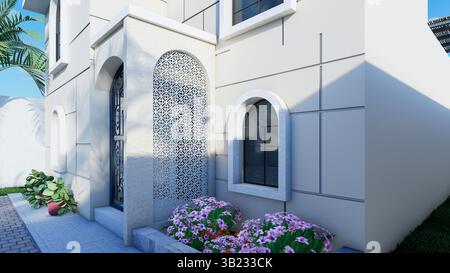Duplex méditerranéen de luxe avec balcons Banque D'Images