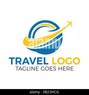 Design moderne du logo de l'agence de voyages et de voyages. Vecteur de modèle pour votre entreprise ou entreprise. Illustration de Vecteur
