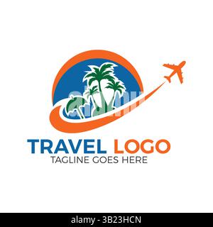 Design moderne du logo de l'agence de voyages et de voyages. Vecteur de modèle pour votre entreprise ou entreprise. Illustration de Vecteur