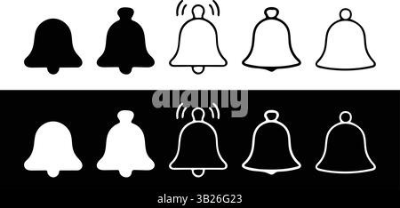 Vecteur d'icône de cloche isolé sur fond blanc. Symbole de notification. Icône de vecteur de cloche, icône de cloche, icône de ligne, illustration vectorielle, icône de cloche Illustration de Vecteur
