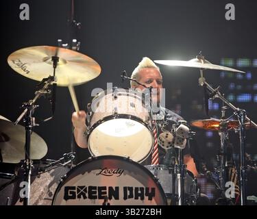 20 août 2009 - San Diego, Californie, États-Unis - le batteur TRE COOL de 'Green Day' se produit en concert à Viejas Arena de l'Université d'État de San Diego. (Crédit image : © Roger Williams/ZUMA Press) Banque D'Images
