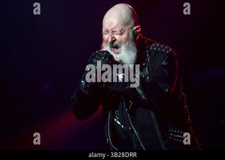 Buenos Aires, Argentine. 26 avril 2025. Buenos Aires (26 avril 2025). Les légendes du heavy metal Judas Priest (Rob Halford, chanteur) jouent en live. Festival Masters of Rock. Crédit : Mariano Garcia/Alamy Live News Banque D'Images