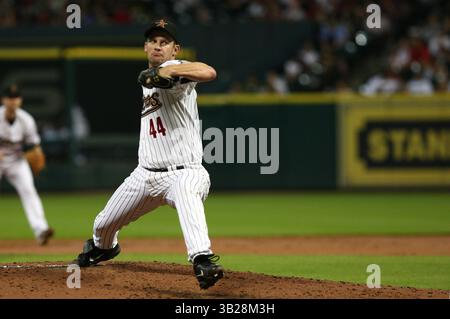 22 août 2009 : Roy Oswalt, lanceur de Houston, remporte la victoire des Astros alors que les Astros de Houston battent les Diamondbacks de l'Arizona 1-0 au minute Maid Park à Houston, au Texas. (Crédit image : © Margaret Bowles/Cal Sport Media/ZUMA Press) Banque D'Images