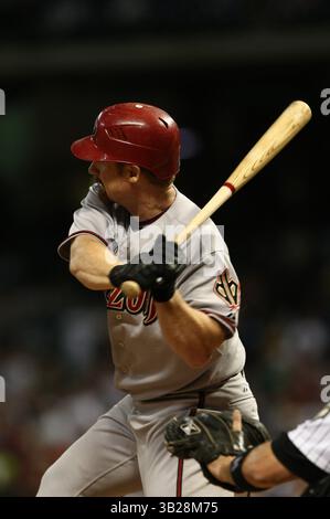 22 août 2009 : Chad Tracy, premier joueur de base de Diamondback, attend le terrain. Les Astros de Houston ont battu les Diamondbacks de l'Arizona 1-0 au minute Maid Park à Houston, au Texas. (Crédit image : © Margaret Bowles/Cal Sport Media/ZUMA Press) Banque D'Images