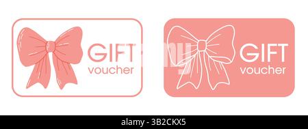 Design élégant de chèque-cadeau avec illustration colorée de noeud et typographie Illustration de Vecteur
