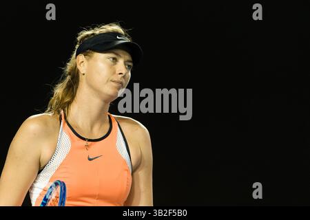 08 mars 2016 - Sydney, Australie - (photo du dossier datée : 22 janvier 2016) MARIA SHARAPOVA, de Russie, en action le cinquième jour du tournoi de tennis Open d'Australie du Grand Chelem 2016 au Melbourne Park à Melbourne, Australie. Sharapova a annoncé qu'elle avait échoué à un test de dépistage de drogues à l'Open d'Australie. (Crédit image : © Sydney Low/CSM via ZUMA Wire) Banque D'Images