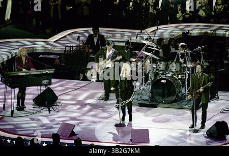 8 mai 2015 - Landover, Maryland, États-Unis d'Amérique - Landover, Maryland. 1-19-1993.Stevie Nicks et Fleetwood Mac se produisent au gala inaugural du président élu William Jefferson Clinton..crédit : Mark Reinstein (crédit image : © Mark Reinstein via ZUMA Wire) Banque D'Images