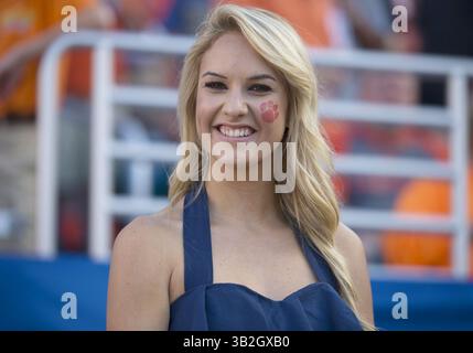 31 décembre 2015 : fan de Clemson lors d'un match de football NCAA entre les Oklahoma Sooners et les Clemson Tigers au Sun Life Stadium de Miami, en Floride. Clemson bat Oklahoma 37-17. John Mersits/CSM(image de crédit : © John Mersits/CSM via ZUMA Wire) Banque D'Images